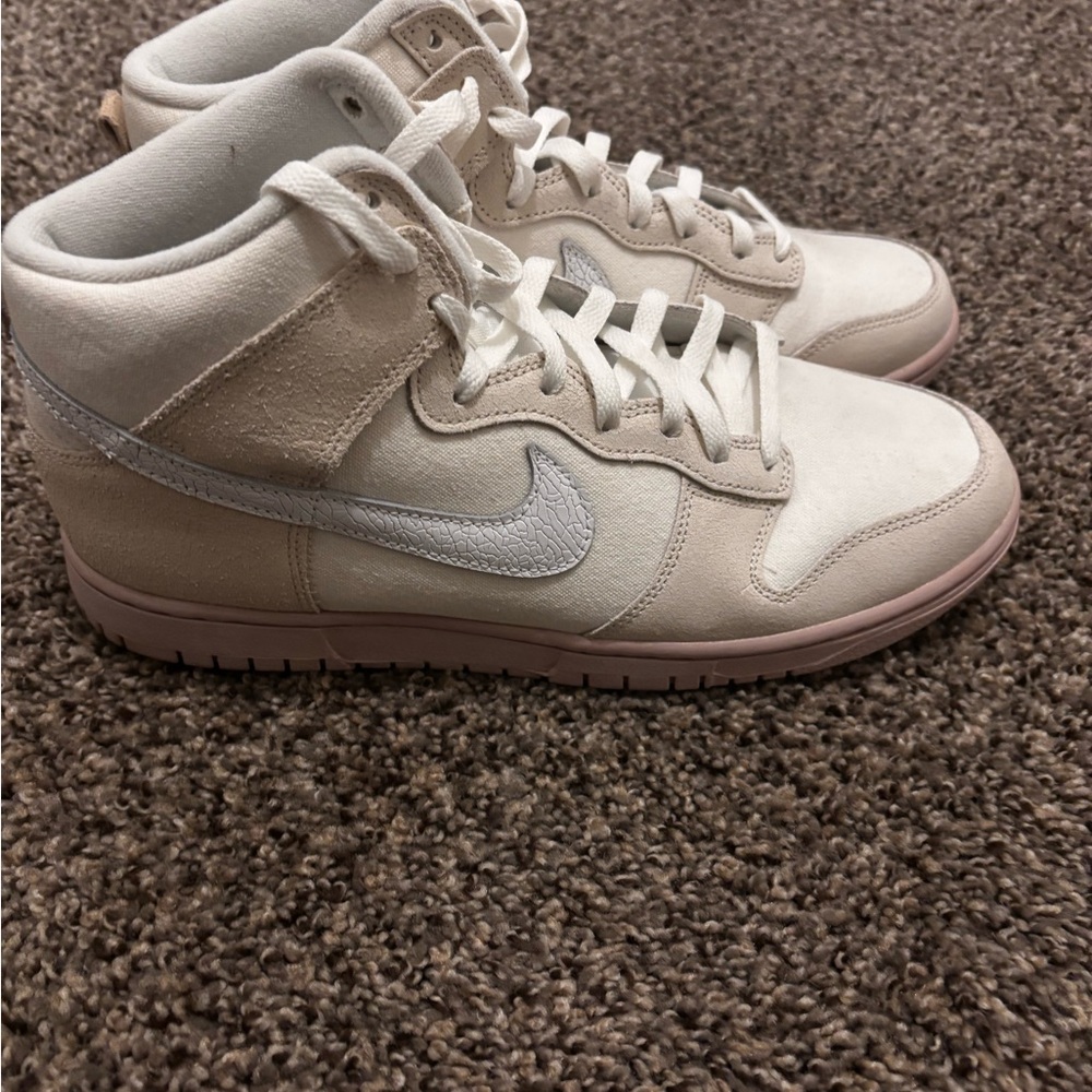 Nike Cream and White High-Top Sneakers